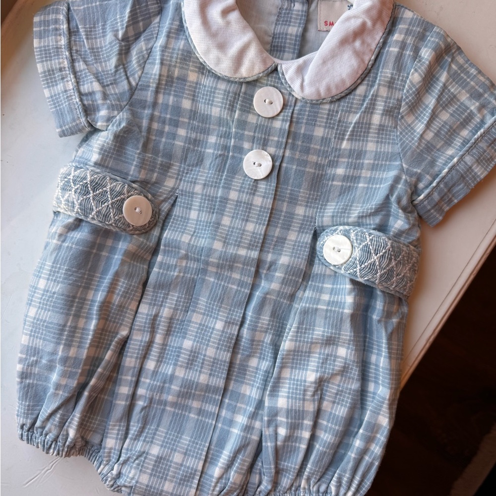 Smockingbird Plaid Bubble with Collar